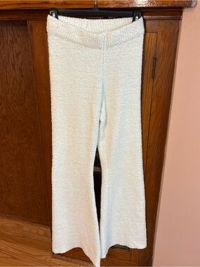 Garage White Plush Flare Lounge Pants